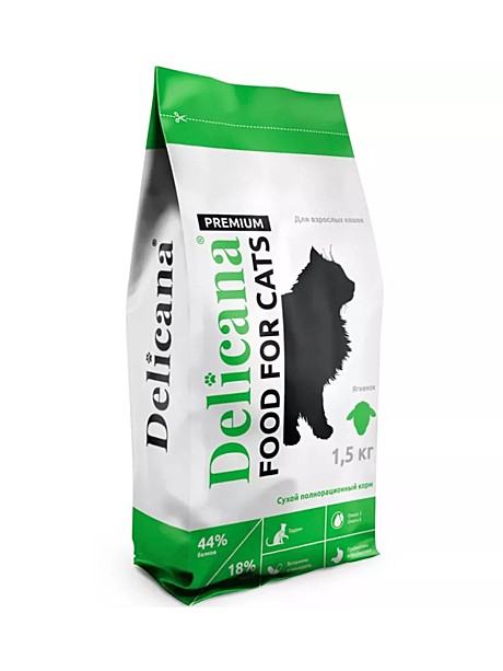 Корм д/к Delicana 1,5кг Ягненок