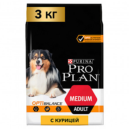 Корм д/с Pro Plan Medium 3кг Курица