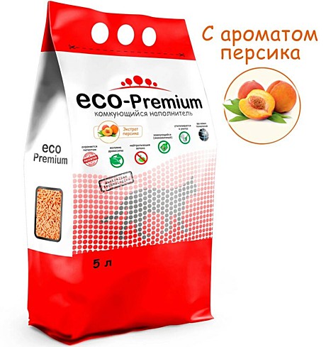 Наполнитель ECO-Premium Персик 5л древес/ком./смыв. 