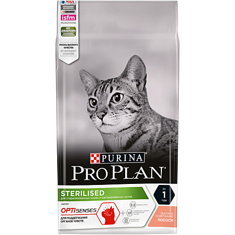 Корм д/к Pro Plan Stelised 1,5кг Лосось д/органов чувств