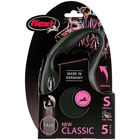 Рулетка Flexi New Classic S 15кг/5м/лента черная