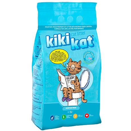 Наполнитель KikiKat 5л Горная свежесть бентонит/ком.