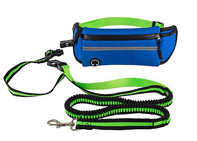 Пояс д/бега с поводком Каскад синий