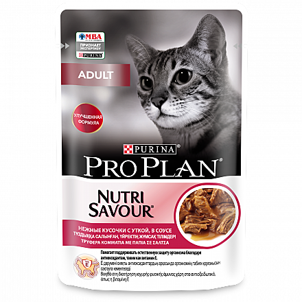 Корм д/к Pro Plan Adult пауч 85г Утка/соус