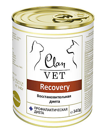 Корм Clan Vet Recovery ж/б 340г Восстановительная диета