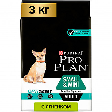 Корм д/с Pro Plan Small&Mini 3кг Ягненок здор/пищевар.