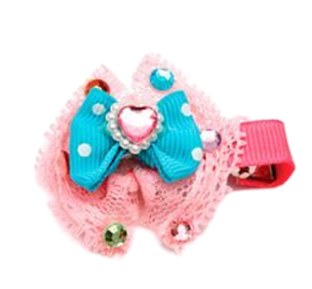 Заколка Каскад БАНТ с сердечком 6*4см