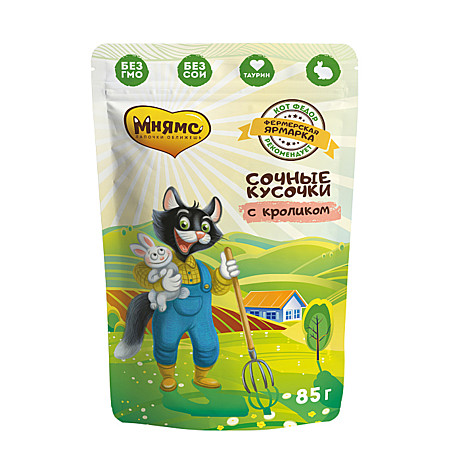 Корм д/к Ферма кота Федора пауч 85г Кролик