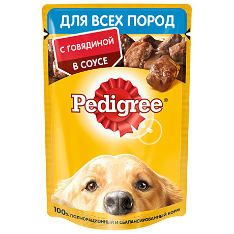 Корм д/c Pedigree пауч 85г Говядина/соус