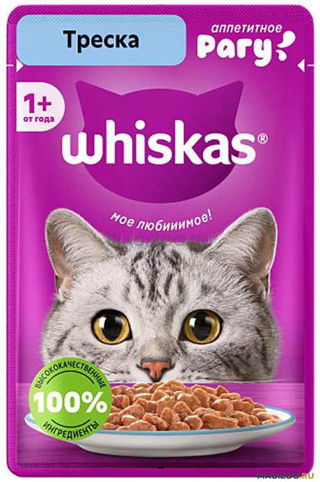 Корм д/к Whiskas пауч 75г Рагу Треска