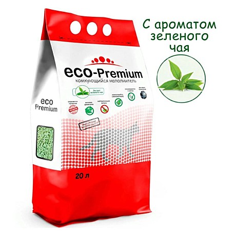 Наполнитель ECO-Premium Зеленый чай 20л древес/ком./смыв. 