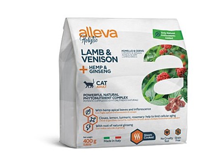 Корм д/к Alleva Holistic 400г Ягненок/Оленина/Конопля