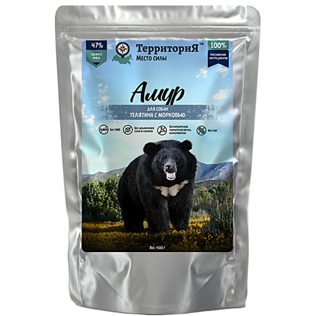 Корм д/с Территория Амур пауч 400г Телятина/Морковь
