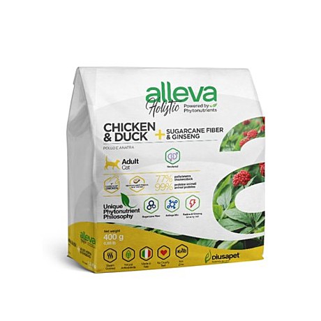 Корм д/к Alleva Holistic 400г Курица/Утка/Женьшень д/стерил.