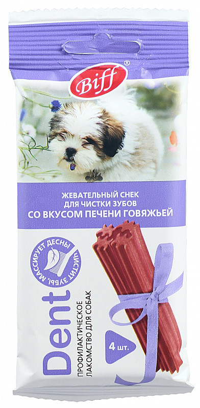 Лак-во д/с Titbit Biff Dent Снек Печень говяжья 35г мел.пород