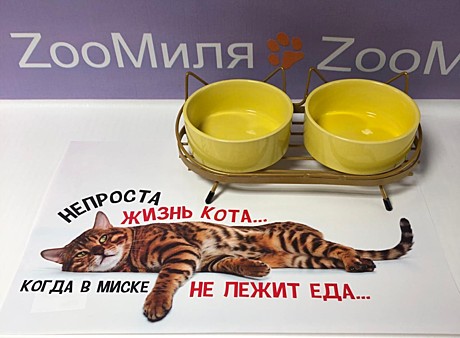 Миска керамика двойная/желтая
