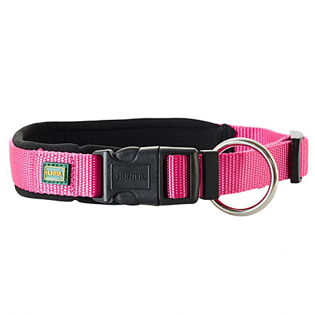 Ошейник д/с Hunter Neoprene VP 60-65см/XL/нейлон/неопрен/малина
