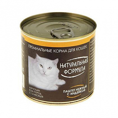 Корм д/к Натуральная формула ж/б 250г Индейка/паштет