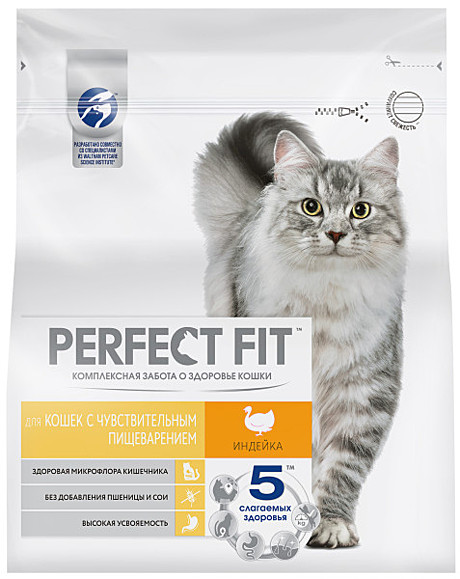 Корм д/к Perfect Fit 1,2кг Индейка чувствит.пищевар.