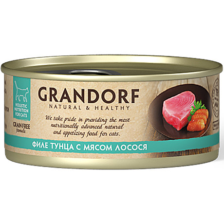 Корм д/к Grandorf ж/б 70г Филе тунца/Лосось