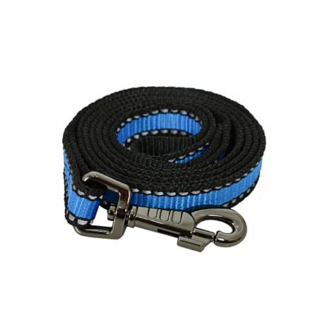 Поводок Rich Breed св/от нейлон/25*1,5м/голубой