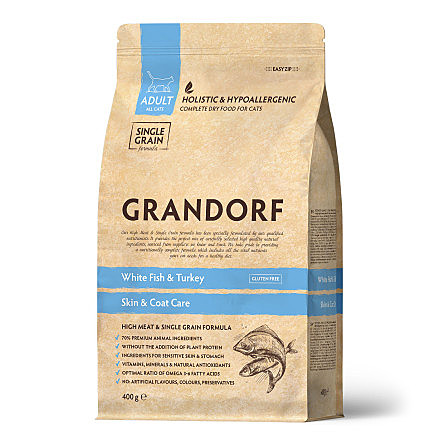Корм д/к Grandorf Sensitive 400г Белая рыба/Индейка