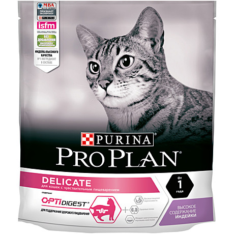 Корм д/к Pro Plan Delicate 400г Индейка здор/пищевар.