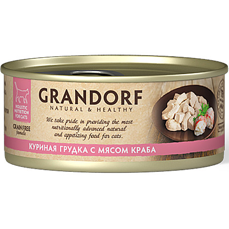 Корм д/к Grandorf ж/б 70г Куриная грудка/Краб