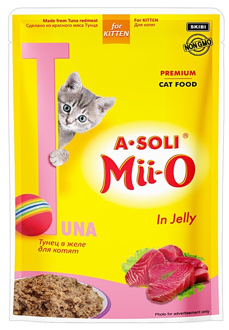 Корм д/котят A-Soli Mii-O пауч 80г Тунец/желе