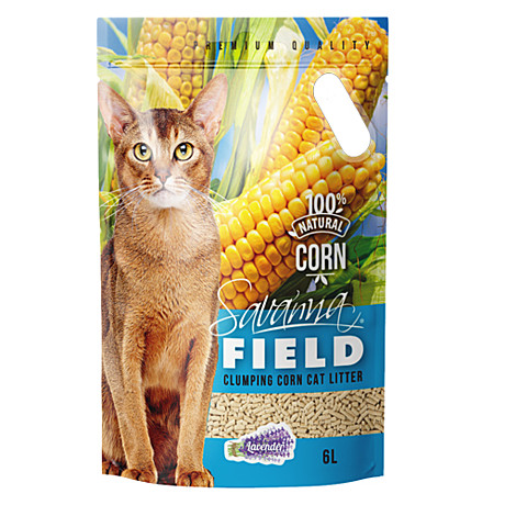 Наполнитель Savanna Field Corn 6л Лаванда кукуруз/смыв/ком.