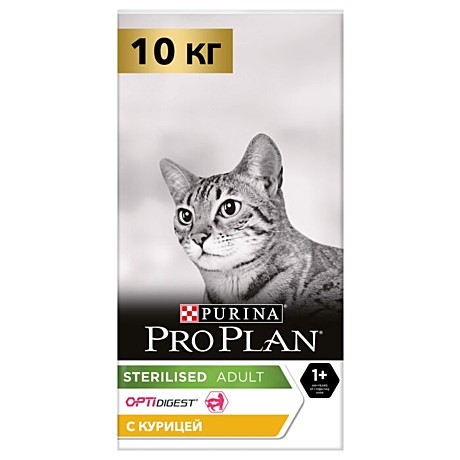 Корм д/к Pro Plan Stelised 10кг Курица здор/пищевар.