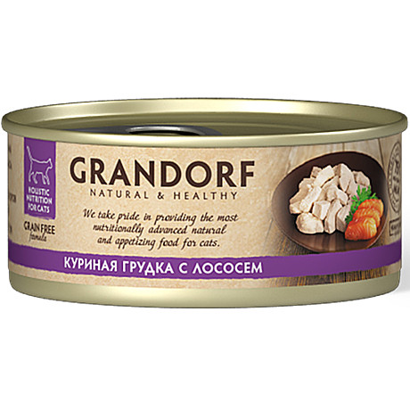 Корм д/к Grandorf ж/б 70г Куриная грудка/Лосось