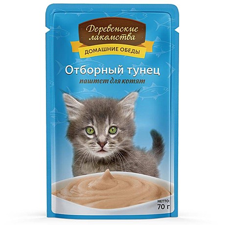Корм д/котят Дерев.лакомства пауч 70г Тунец/Паштет