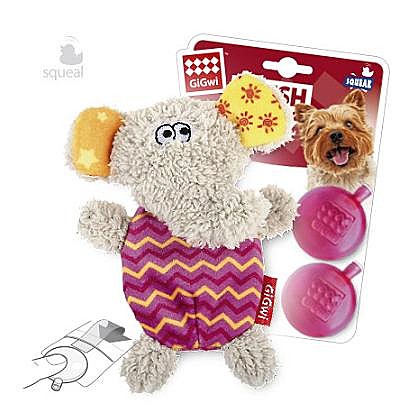 Игрушка д/с GiGwi Plush Слон со смен.пищалкой 13см