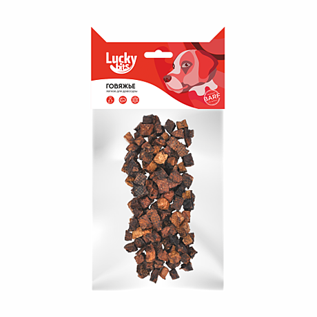 Лак-во д/c Lucky bits Легкое говяжье д/дрессуры 100г