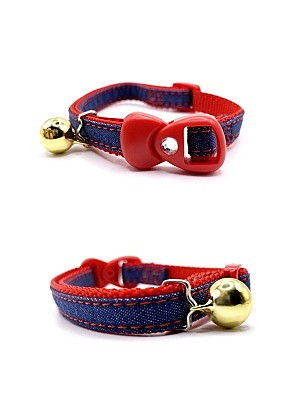 Ошейник Japan Premium Pet Индиго джинсовый/красный