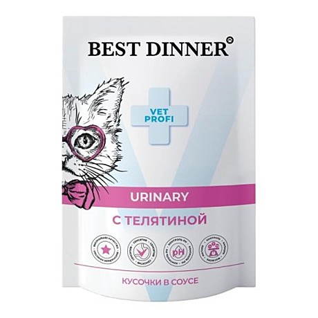 Корм д/к Best Dinner пауч 85г Urinary Телятина/Соус