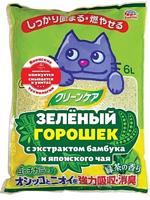 Наполнитель Minatoku 6л Растительный Зел.горошек/Бамбук