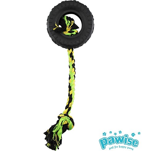 Игрушка д/с Pawise Tuff Tire Шина с веревкой 14см/резина