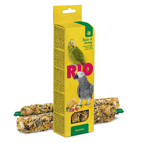 Лак-во д/круп.попугаев Rio Палочки Мед/Орехи 2*90г
