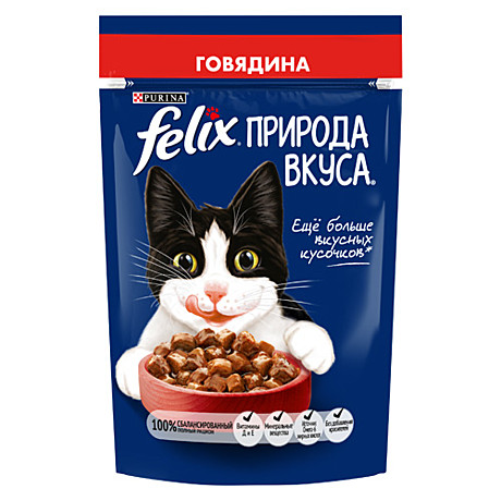 Корм д/к Felix Природа вкуса пауч 75г Говядина