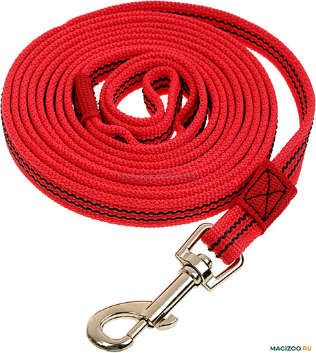 Поводок Зооник ЭКО 2м*20мм/капрон/латекс/красный