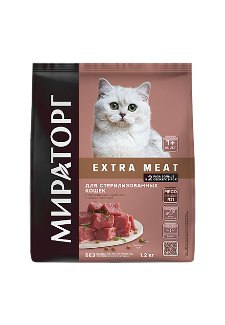 Корм д/к Мираторг ExtraMeat 1,2кг Нежная телятина стерил.