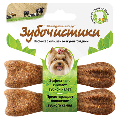 Лак-во д/с Зубочистики Косточка/Говядина 2шт/36г мел.пород