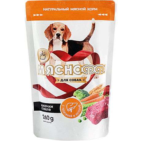 Корм д/с Мяснофф пауч 260г Телятина/Печень/желе