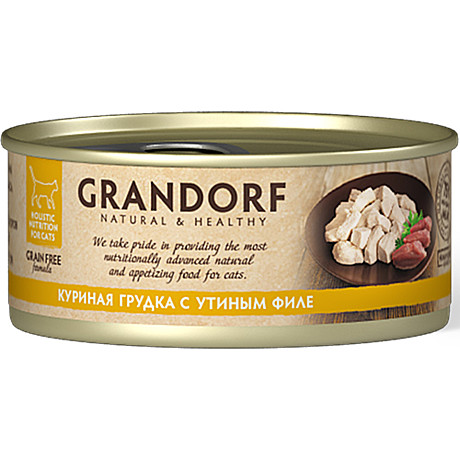 Корм д/к Grandorf ж/б 70г Куриная грудка/Утка